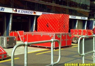 The Ferrari pit at Albert Park this week