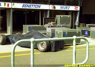 The Benetton garage at Melbourne, this week