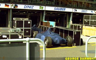 The Sauber garage at Melbourne, this week