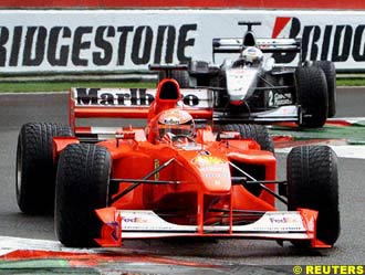 Schumacher leads from Hakkinen
