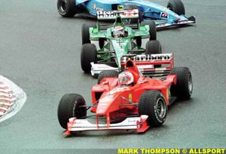 Rubens Barrichello and Johnny Herbert at La Source