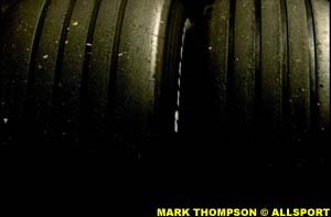 The grooved tyres used in Formula One