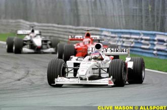Villeneuve leads Barrichello and Hakkinen