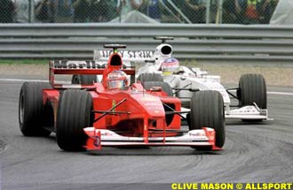 Barrichello passes Villeneuve
