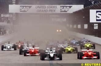 The start of the US Grand Prix 2000