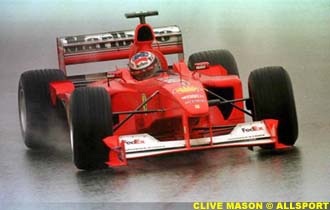 Michael Schumacher in the wet