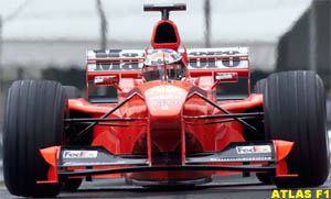 Schumacher in his Ferrari F399
