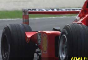 Low downforce Ferrari rear wing