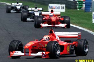 Schumacher leads Barrichello, Coulthard and Hakkinen