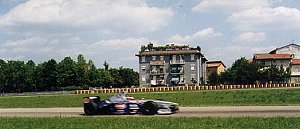 A Minardi flies past at Fiorano