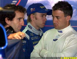 Alain Prost, Jean Alesi and Nick Heidfeld