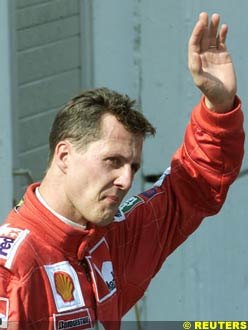 Schumacher after the race in Hungary