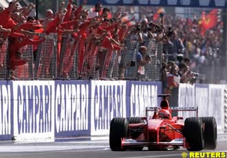 Schumacher takes his 41st win on Ferrari home soil
