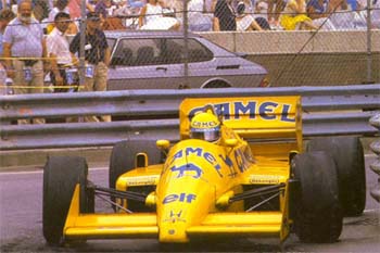 Ayrton Senna at the 1987 Monaco GP in his Lotus 99T 