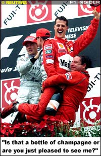 The Japanese GP 2000 podium