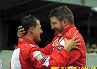 Schumacher and Brawn happy after winning at Indy