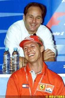 Schumacher and Berger at a press conference
