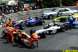 The traditional Monaco pile-up