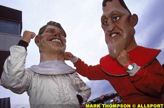 puppets of Hakkinen and Schumacher in Suzuka