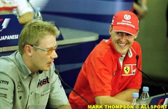 With archrival Michael Schumacher