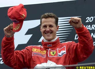 Michael Schumacher on the podium