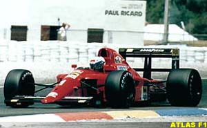 Alain Prost driving the F1-90 to Ferrari's 100th F1 GP victory