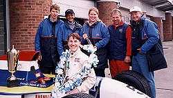 Sarah Kavanagh, with her crew and trophy