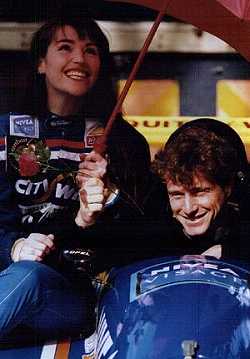 Sarah Kavanagh, with Eddie Irvine