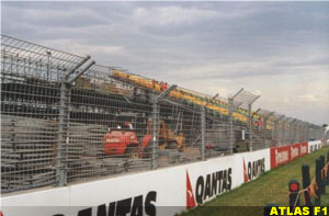 Fangio stand on pit straight, early February