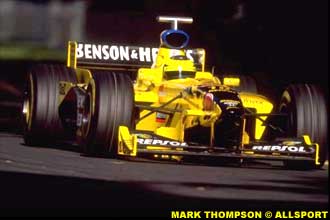 Ralf Schumacher of Germany driving his Jordan-Mugen-Honda during the Australian Grand Prix, 1998