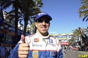 Didier Auriol gives the thumbs up in Spain