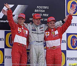 The 2001 British GP podium