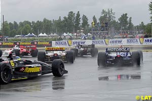 A variety of lines were taken by the drivers through the Festival chicane