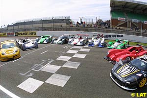 Some of the cars entered for Le Mans in 2001