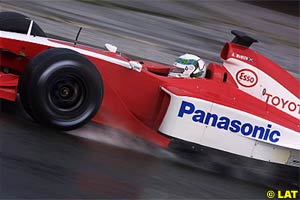 McNish in action during testing