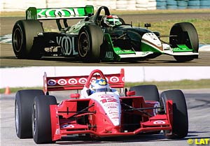 The 2002 Reynard and 2002 Lola in testing at Sebring