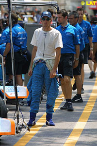 Jenson Button walking the Monaco pitlane