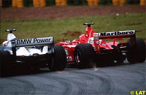 Montoya's pass over Schumacher in Brazil