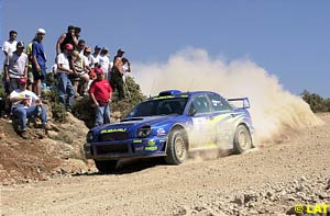 Petter Solberg powers through the Greek stages