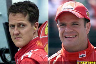 Michael Schumacher and Rubens Barrichello