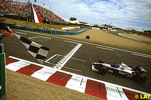 Hill finally wins in France. 1996