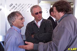 Bernie Ecclestone, Jurgen Hubbert and Norbert Haug 