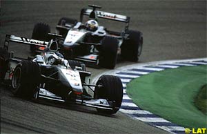 Hakkinen leads Coulthard at Hockenheim, 2000