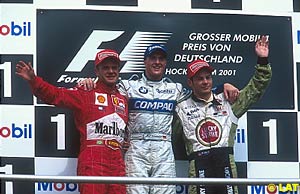 The 2001 German GP Podium