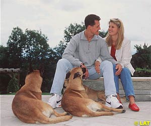 With wife Corinna and his dogs