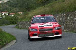 Tommi Makinen in his troubled new Lancer Evo VII
