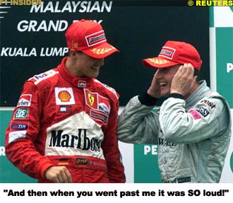 The Malaysian GP 2001 podium