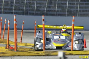 The winning Audi of Capello and Kristensen negotiates a chicane at the Texas Motor Speedway