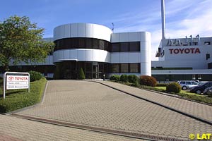 The entry to Toyota's headquarters in Cologne