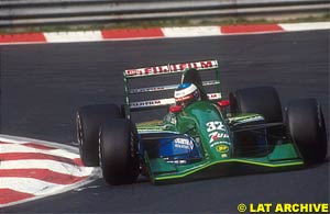 Michael Schumacher in his first and only race with Jordan, 1991